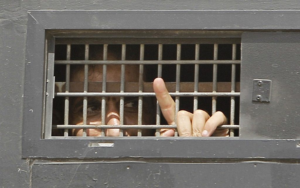 Illustrative: A Palestinian prisoner in an Israeli jail, October 2011 (Tsafrir Abayov/Flash90/File)