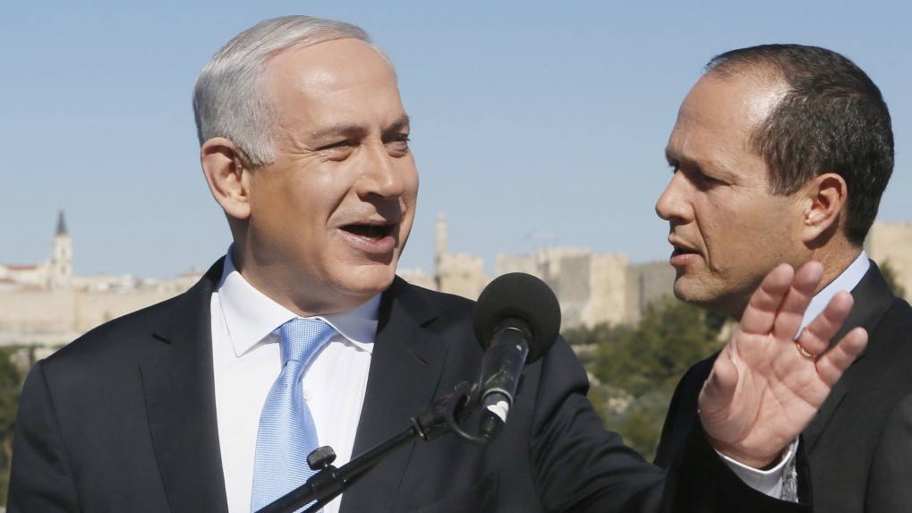 Backdropped by Jerusalem's Old City Walls, Prime Minister Benjamin Netanyahu holds a press conference with Mayor Nir Barkat following Barkat's endorsement of him, a day before the general elections. January 21, 2013. (Photo credit: Miriam Alster/FLASH90) Backdropped by Jerusalem's Old City Walls, Prime Minister Benjamin Netanyahu holds a press conference with Mayor Nir Barkat following Barkat's endorsement of him, a day before the general elections. January 21, 2013. (Photo credit: Miriam Alster/FLASH90)