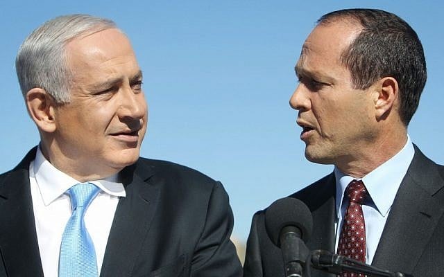 Prime Minister Benjamin Netanyahu (left) and Jerusalem mayor Nir Barkat on January 21, 2013. (photo credit: Miriam Alster/Flash90)