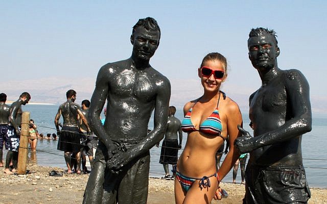 On the rise. Bathers at the Dead Sea (photo credit: Gershon Elinson/Flash90) On the rise. Bathers at the Dead Sea (photo credit: Gershon Elinson/Flash90)