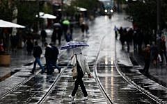 Rain in Jerusalem, November 2012 (photo credit: Yonatan Sindel/Flash90)