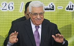 Palestinian President Mahmoud Abbas attends a Fatah Central Committee meeting in the West Bank city of Ramallah in December (photo credit: Issam Rimawi/Flash90)