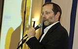 Likud candidate Moshe Feiglin at the third annual Conference on the Application of Israeli Sovereignty to Judea and Samaria, on Tuesday, January 1, 2013 (photo credit: Gershon Elinson/Flash90)