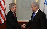 Prime Minister Benjamin Netanyahu meets with US Senator Mitch McConnell at Netanyahu's office in Jerusalem on January 11. (photo credit: Amos Ben Gershom/GPO/Flash90)