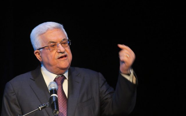 Palestinian President Mahmoud Abbas speaks during a ceremony commemorating the birth of Prophet Mohammed, in the West Bank city of Ramallah on January 24, 2013 (photo credit: Issam Rimawi/Flash90)