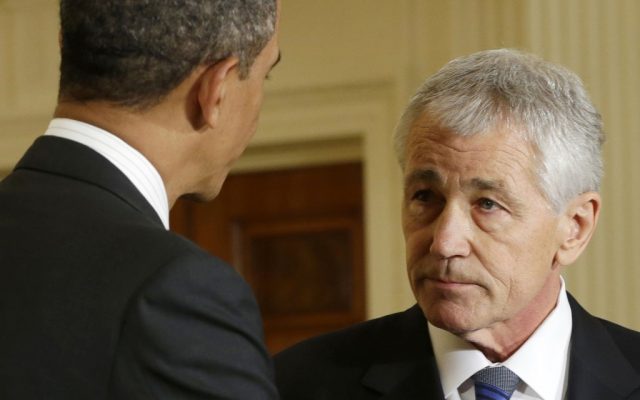 Barack Obama, left, shakes hands with Chuck Hagel in the White House on January 7, 2013. (photo credit: AP/Pablo Martinez Monsivais) Barack Obama, left, shakes hands with Chuck Hagel in the White House on January 7, 2013. (photo credit: AP/Pablo Martinez Monsivais)