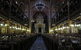 The interior of Budapest's Dohany Street Synagogue. (photo credit: Ilan Ben Zion/Times of Israel staff)