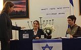 Israeli Ambassador to Vietnam Meirav Eilon Shahar voting in Hanoi (photo credit: courtesy Israeli embassy in Vietnam)