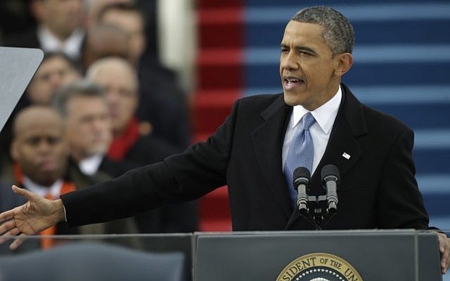 President Barack Obama speaks at his ceremonial swearing-in at the U.S. Capitol during the 57th Presidential Inauguration in Washington, Monday, Jan. 21, 2013. (Photo credit: AP Photo/Pablo Martinez Monsivais)