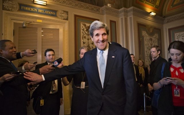 Sen. John Kerry, D-Mass., emerges after a unanimous vote by the Senate Foreign Relations Committee approving him to become America's next top diplomat on Tuesday, Jan. 29 (photo credit: AP/J. Scott Applewhite) Sen. John Kerry, D-Mass., emerges after a unanimous vote by the Senate Foreign Relations Committee approving him to become America's next top diplomat on Tuesday, Jan. 29 (photo credit: AP/J. Scott Applewhite)