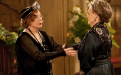 "Abbey" enthusiasts see potential for conflict between the sharp-tongued Dowager Countess (Maggie Smith, right) and her nouveau-riche American in-law, Martha Levinson (Shirley MacLaine). (Courtesy of PBS) "Abbey" enthusiasts see potential for conflict between the sharp-tongued Dowager Countess (Maggie Smith, right) and her nouveau-riche American in-law, Martha Levinson (Shirley MacLaine). (Courtesy of PBS)