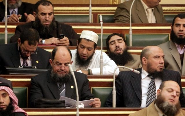 Islamist lawmakers in the Egyptian parliament in January 2012. (photo credit: AP/Asmaa Waguih/File)