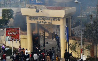 Egyptian protesters clash with police in Port Said, Egypt, Sunday, January 27, 2013. (photo credit: AP Photo)