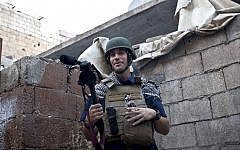 Journalist James Foley in Aleppo, Syria, in November, 2012. (photo credit: Nicole Tung/AP/freejamesfoley.org)