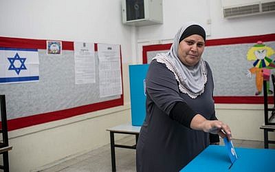 A resident of Jaffa casts her vote Tuesday (photo credit: Noam Moskovich/The Israel Project) A resident of Jaffa casts her vote Tuesday (photo credit: Noam Moskovich/The Israel Project)
