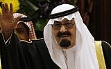 King Abdullah of Saudi Arabia (photo credit: AP/Hassan Ammar/File)