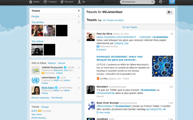 In advance of a January court hearing in the case, a hashtag translating to #IfIWereANazi was briefly one of the top five trending topics on French Twitter. (Screenshot) In advance of a January court hearing in the case, a hashtag translating to #IfIWereANazi was briefly one of the top five trending topics on French Twitter. (Screenshot)