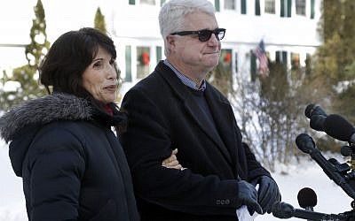 Diane and John Foley speak about their son, James Foley, 39, a journalist who was kidnapped in Syria by unknown gunmen on Thanksgiving day, during a news conference at their home in Rochester, NH, on Thursday (photo credit: AP/Elise Amendola)