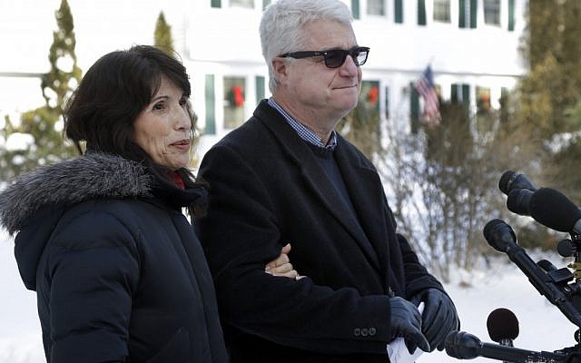 Diane and John Foley speak about their son, James Foley, 39, a journalist who was kidnapped in Syria by unknown gunmen on Thanksgiving day, during a news conference at their home in Rochester, NH, on Thursday (photo credit: AP/Elise Amendola) Diane and John Foley speak about their son, James Foley, 39, a journalist who was kidnapped in Syria by unknown gunmen on Thanksgiving day, during a news conference at their home in Rochester, NH, on Thursday (photo credit: AP/Elise Amendola)