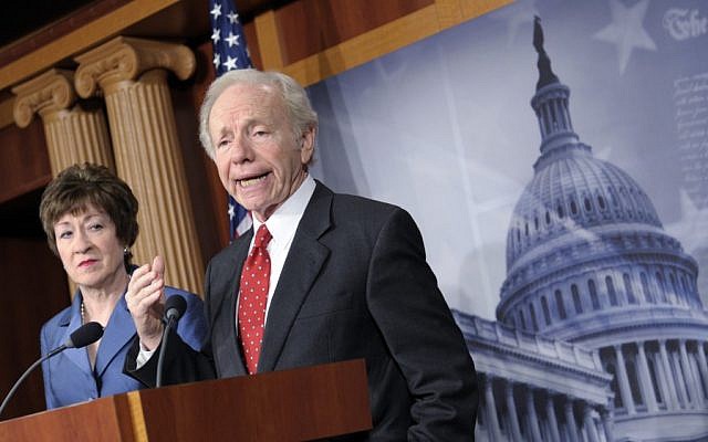 Senator Joseph Lieberman in Washington. (photo credit: AP/Susan Walsh)
