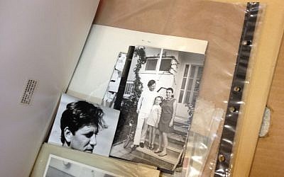 Photos of Amos Oz and his family from his archives (photo credit: Jessica Steinberg/Times of Israel)