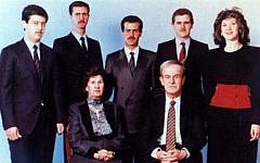The Assad family in 1994. Front: Hafez Assad and Anisa Makhlouf. Rear, left to right: Maher, Bashar, Bassel, Majid, and Bushra Assad (Wikipedia)