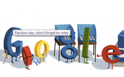 Google's doodle on election day (photo credit: screen shot, Google)