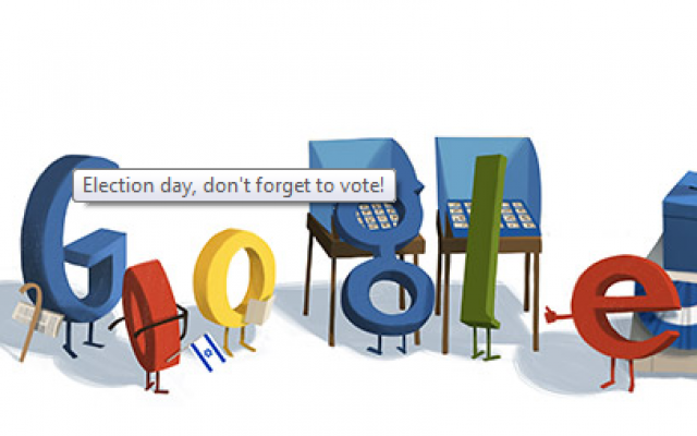 Google's doodle on election day (photo credit: screen shot, Google) Google's doodle on election day (photo credit: screen shot, Google)