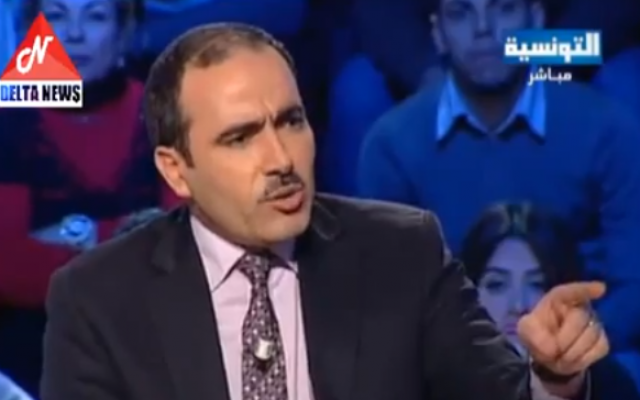Tunisian state secretary for immigration Houcine El Jaziri (photo credit: screen capture/Youtube)