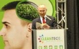 Energy and Water Minister Uzi Landau speaks at the Cleantech Business Forum (Photo credit: Courtesy)