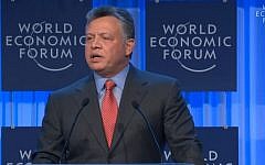 King Abdullah II of Jordan speaks at the World Economic Forum in Davos, Friday.