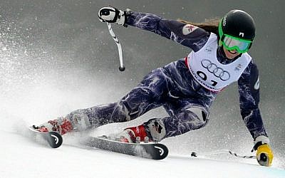Yom Hirshfeld, slaloming down the mountain (Courtesy Yam Hirshfeld)