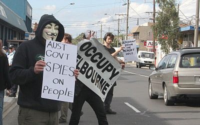 Australians protesting government activities in Melbourne last year. (photo credit: CC BY-SA takver, Flickr)
