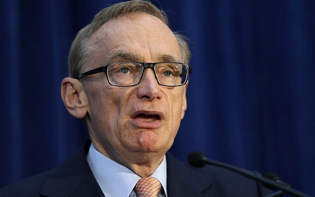 Australian Foreign Minister Bob Carr speaks during a news conference at the annual Australia-United States Ministerial Consultations, Wednesday, Nov. 14, 2012, in Perth, Australia. (photo credit: AP/Matt Rourke) Australian Foreign Minister Bob Carr speaks during a news conference at the annual Australia-United States Ministerial Consultations, Wednesday, Nov. 14, 2012, in Perth, Australia. (photo credit: AP/Matt Rourke)