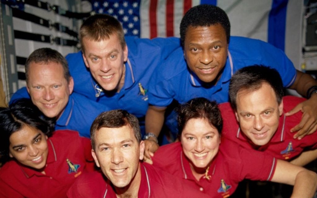 The crew of the space shuttle Columbia, seen in June 2003 (photo credit: AP/NASA/File)