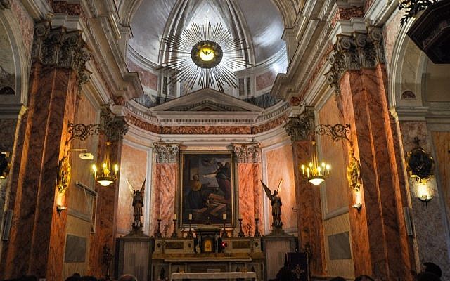 Inside Saint Peter's Church (photo credit: Michal Shmulovich/Times of Israel)