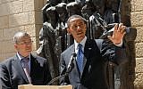 Barack Obama  visiting Yad Vashem as a senator in 2008. (photo credit:  Meir Azulay/Pool/Flash90)