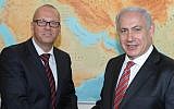 German Ambassador to Israel Andreas Michaelis, left, with Prime Minister Benjamin Netanyahu in Jerusalem, August 17, 2011. (photo credit: Moshe Milner/GPO/Flash90)
