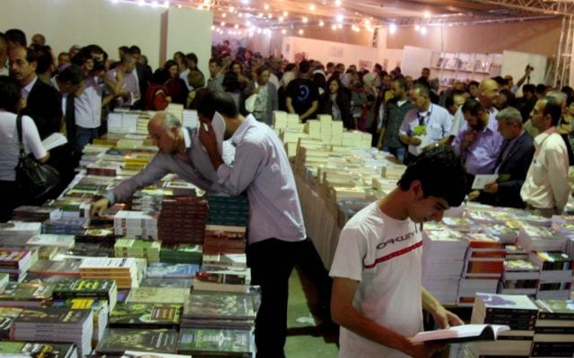 A book fair in Ramallah, October 2012 (photo credit: Issam Rimawi/Flash90)