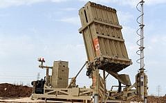 An Iron Dome anti-rocket defense system placed in the Dan region, on November 16, 2012. (Alon Besson/Ministry of Defense/Flash90)