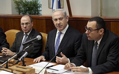 Prime Minister Benjamin Netanyahu at the opening of the weekly cabinet meeting at the Prime Minister's Office in Jerusalem, February 10 (photo by: Marc Israel Sellem/Flash90)