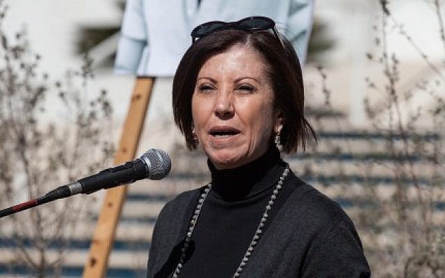 Leader of the left-wing Meretz party Zahava Gal-on speaks at the site were Emil Grunzweig was killed in an attack on a Peace Now rally in 1983. A memorial ceremony was held on the 30th anniversary of the event, on Sunday 10th February 2013. (photo credit Flash90) Leader of the left-wing Meretz party Zahava Gal-on speaks at the site were Emil Grunzweig was killed in an attack on a Peace Now rally in 1983. A memorial ceremony was held on the 30th anniversary of the event, on Sunday 10th February 2013. (photo credit Flash90)