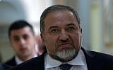 Former foreign minister and head of the Yisrael-Beytenu party Avigdor Liberman, February 2013 (photo credit: Alex Kolomoisky/POOL/ Flash90)