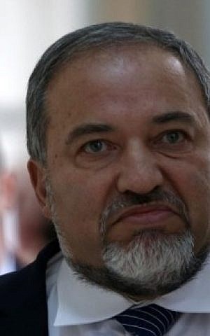Former Foreign Minister and head of the Yisrael-Beytenu party Avigdor Lieberman, February, 2013 (photo credit: Alex Kolomoisky/POOL/ Flash90)
