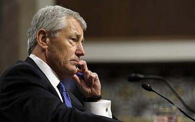 Former Nebraska Republican Sen. Chuck Hagel, President Obama's choice for defense secretary, testifies before the Senate Armed Services Committee during his confirmation hearing on Capitol Hill in Washington, Jan. 31 (AP/Susan Walsh)