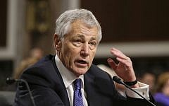 Secretary of Defense nominee Chuck Hagel testifies before the Senate Armed Services Committee during his confirmation hearing on Capitol Hill in Washington, on January 31, 2013. (photo credit: AP Photo/J. Scott Applewhite, file)