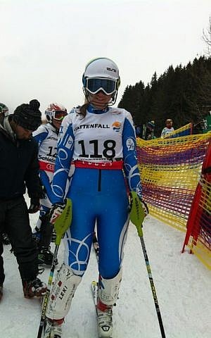 Yom Hirshfeld, in her blue-and-whites (Courtesy Yom Hirshfeld)