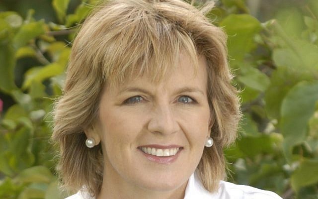 Australian Foreign Minister Julie Bishop (photo credit: CC BY-SA 3.0, by BotMultichill, Wikimedia Commons) Australian Foreign Minister Julie Bishop (photo credit: CC BY-SA 3.0, by BotMultichill, Wikimedia Commons)