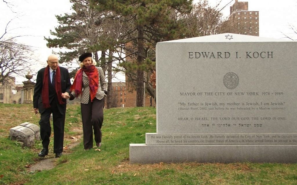The former New York mayor visits his own gravestone in the documentary 'Koch.' (Courtesy Zeitgeist Films) The former New York mayor visits his own gravestone in the documentary 'Koch.' (Courtesy Zeitgeist Films)