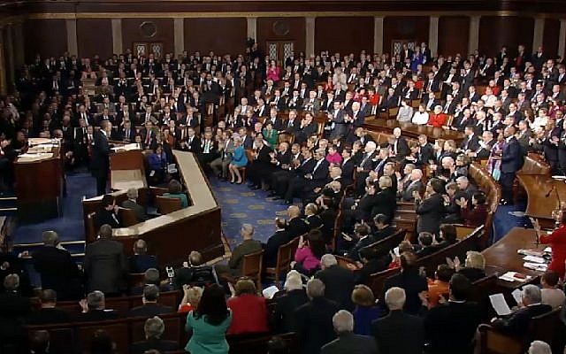 US President Barack Obama delivers the State of the Union address on Tuesday, February 12 (photo credit: image capture/YouTube)